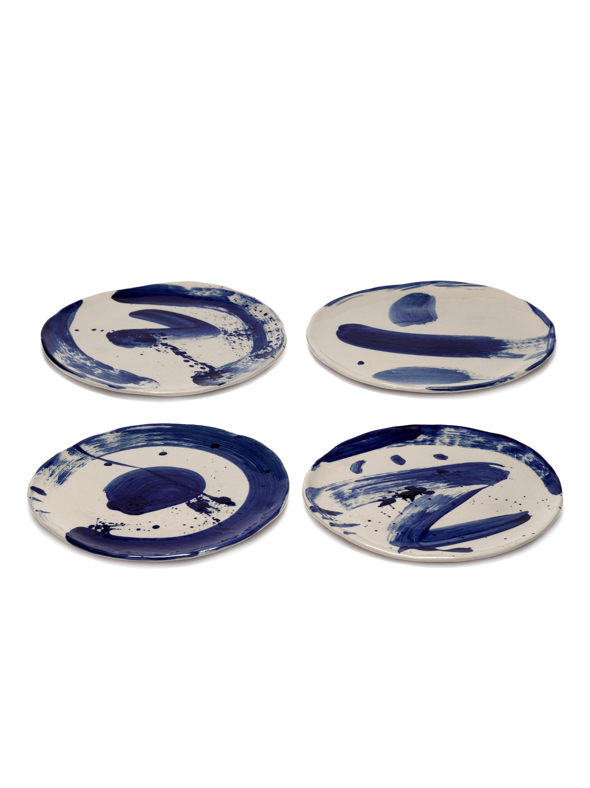 Sophia - Assiette De Petit-déjeuner (lot De 4) - Grès - Beige Bleu