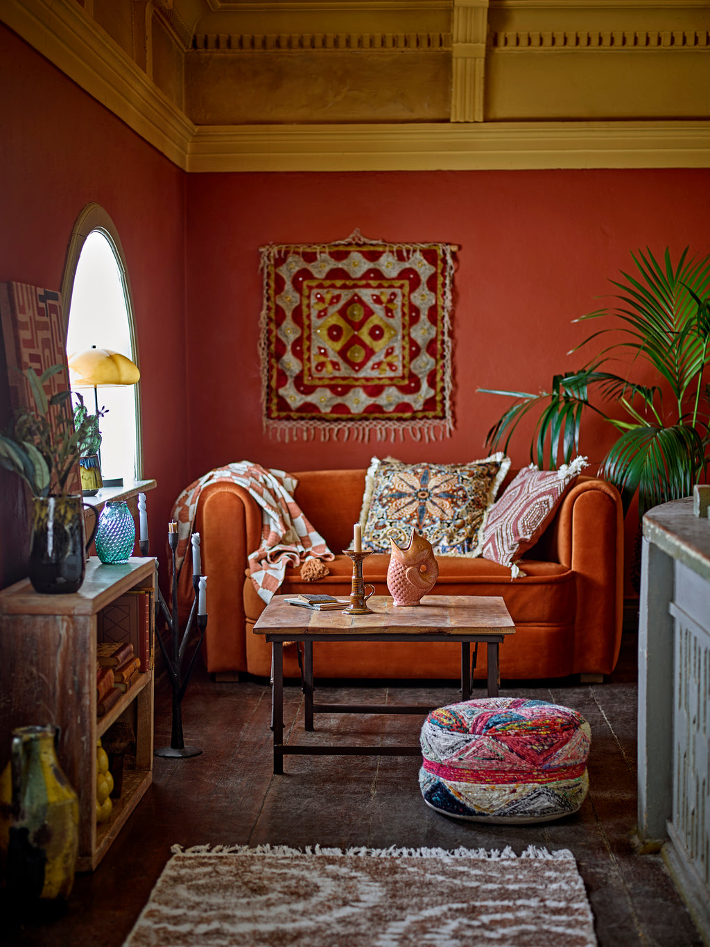 Mughal - Décoration Murale - Rouge - Coton