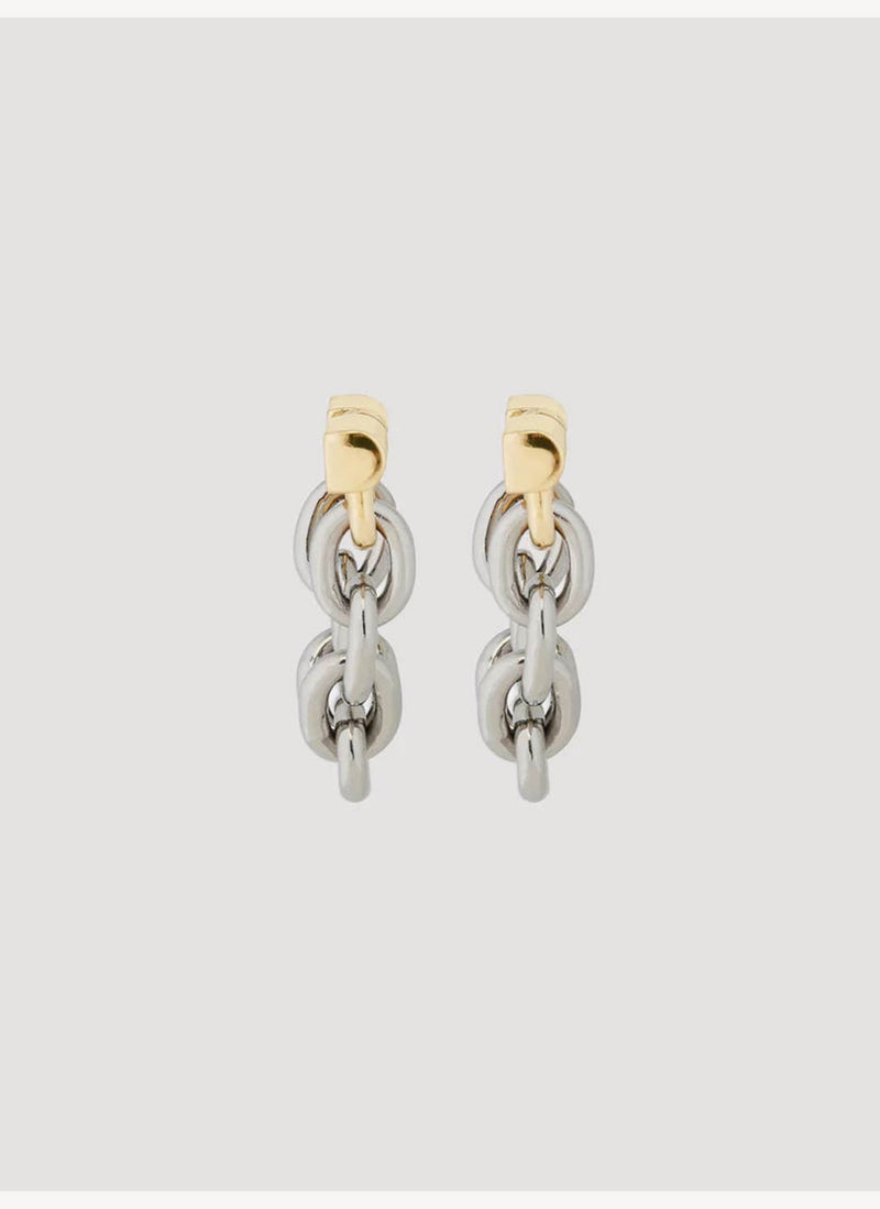 Rabanne - Boucles D'Oreilles Xl Link Chain - Argent / Or - Femme