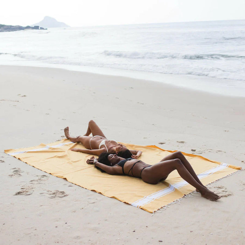 Fouta XXL Classique Jaune moutarde - 200 x 300 cm | Large Beach Towel | Sofa Throw