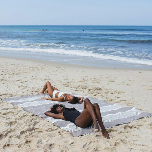 Fouta Xxl Rayée - Taupe