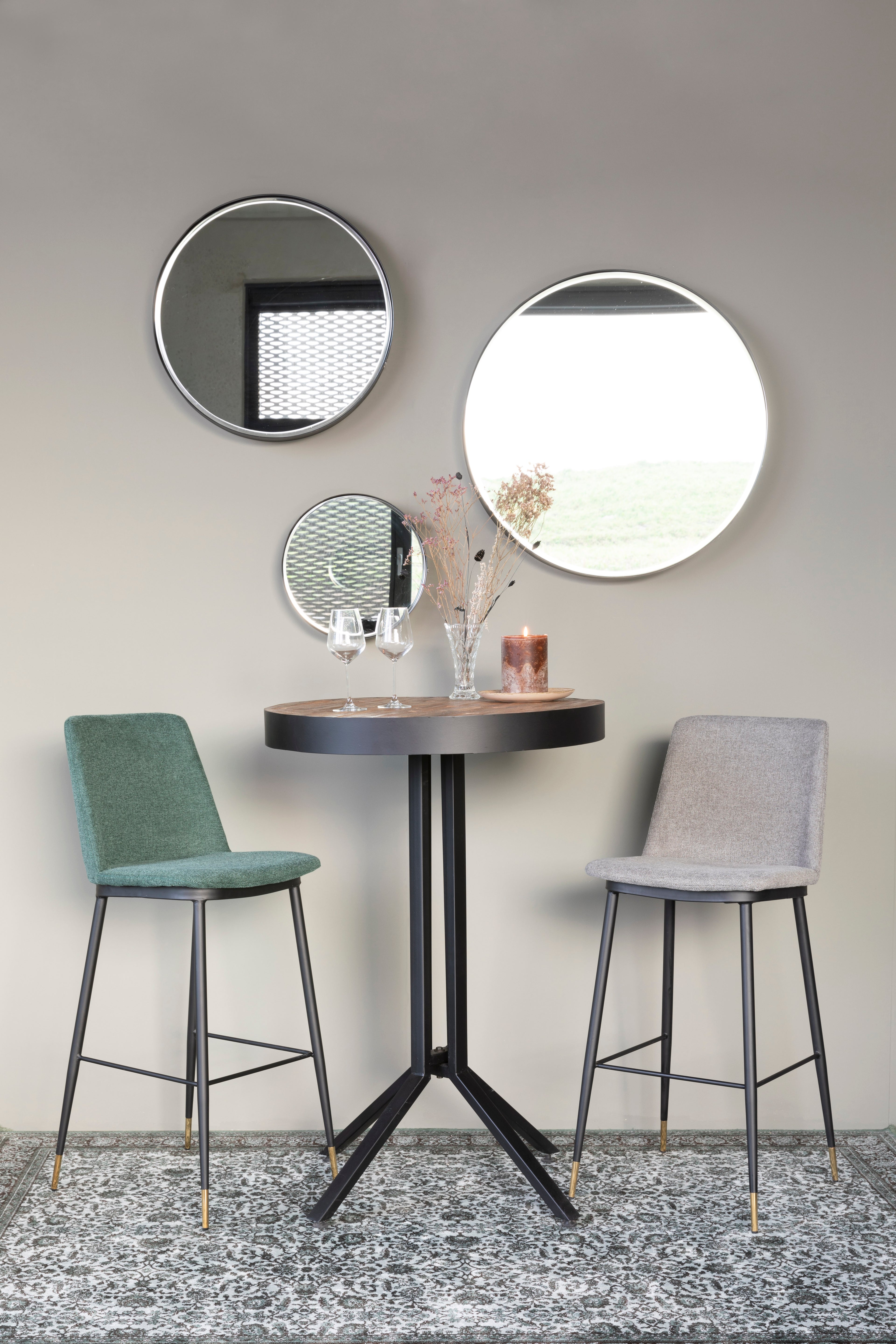Raj Grand - Mirror - Steel - Black