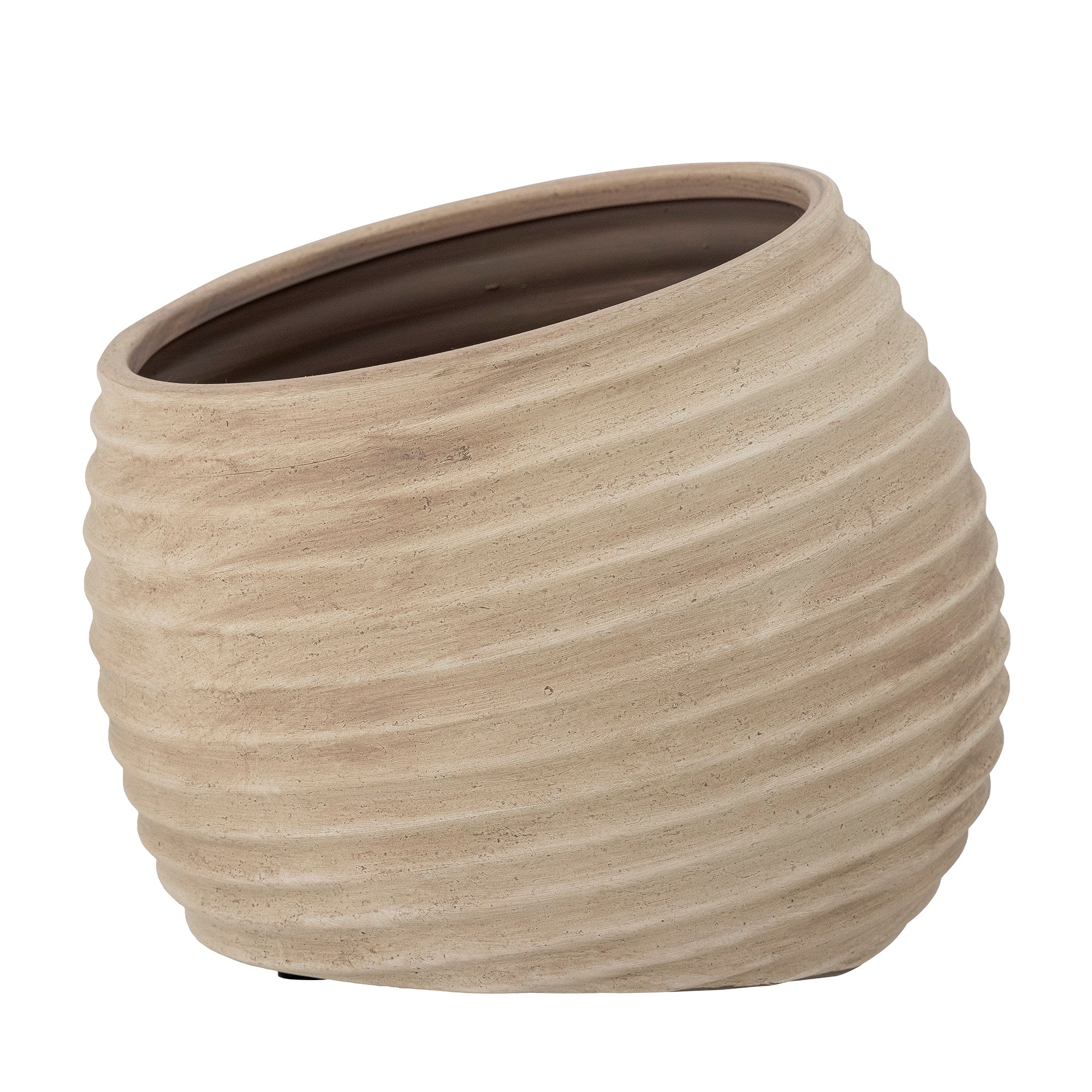 Cimmy - Lote de 2 Maceteros Déco - Marrón - Terracota