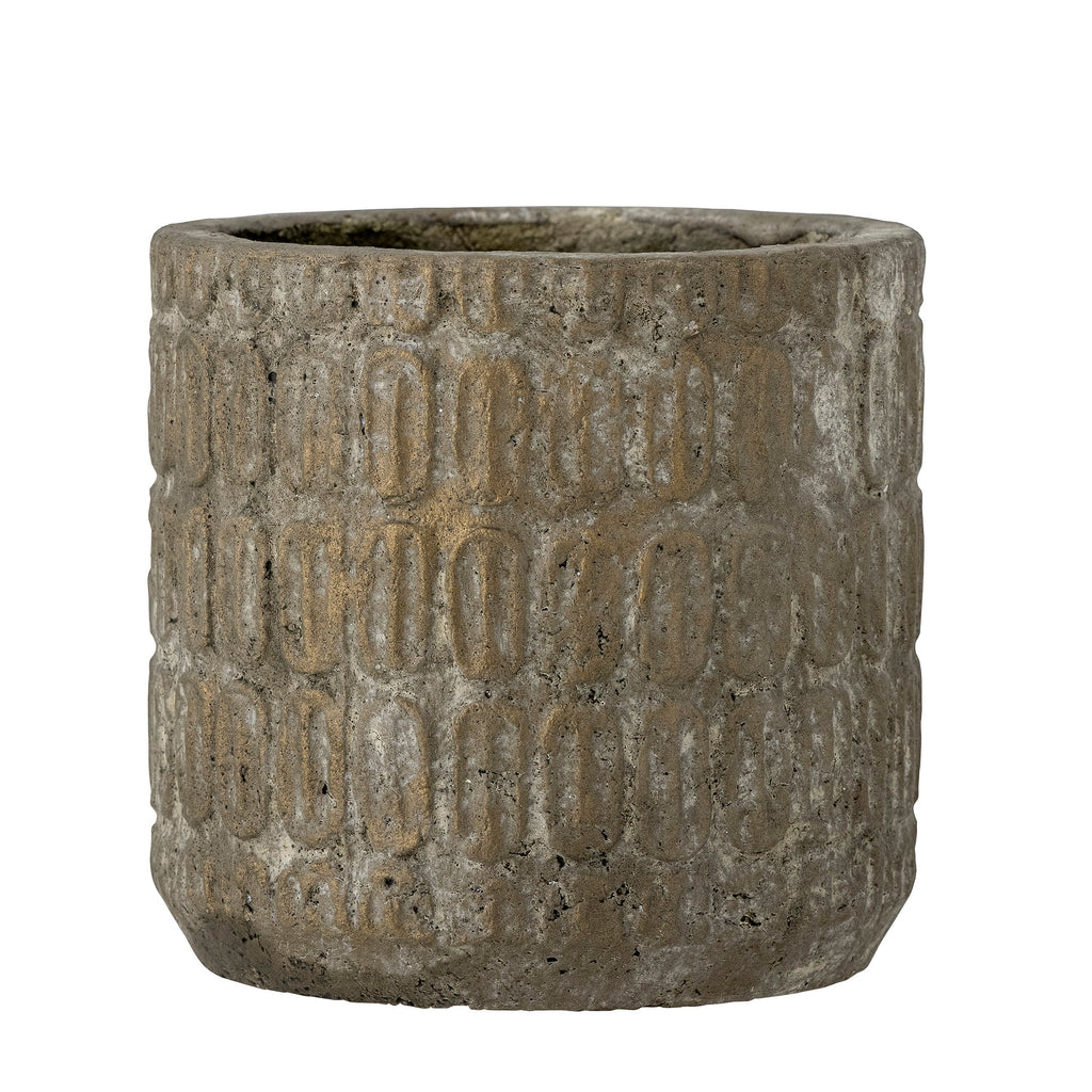 Benas - Set of 6 Decorative Plant Pots - Grey - Cement