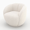 Fauteuil Ysé en tissu bouclé blanc