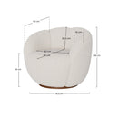 Fauteuil pivotant Ysé en tissu bouclé blanc