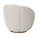 Fauteuil pivotant Ysé en tissu bouclé blanc