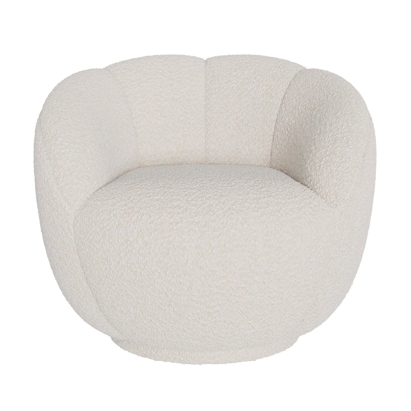 Fauteuil Ysé en tissu bouclé blanc