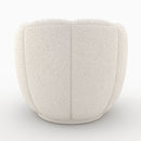 Fauteuil Ysé en tissu bouclé blanc