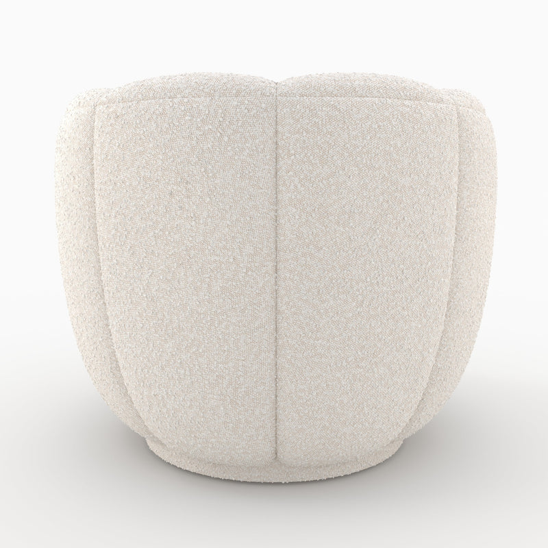 Fauteuil Ysé en tissu bouclé blanc