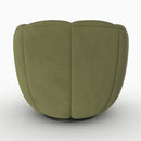 Fauteuil pivotant Ysé en velours vert olive foncé