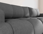 Yulin - Canapé D'Angle Convertible Avec Coffre - 4 Places - Tissu Bouclette - Gris Foncé