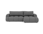 Yulin - Canapé D'Angle Convertible Avec Coffre - 4 Places - Tissu Bouclette - Gris Foncé