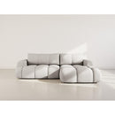 Yulin - Canapé D'Angle Convertible Avec Coffre - 4 Places - Tissu Bouclette - Gris Clair