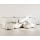 Yulin - Canapé D'Angle Convertible Avec Coffre - 4 Places - Tissu Bouclette - Gris Clair