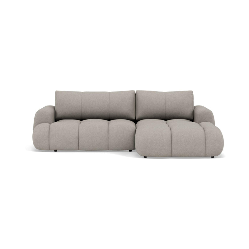 Yulin - Canapé D'Angle Convertible Avec Coffre - 4 Places - Tissu Bouclette - Gris Clair