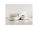 Yulin - Canapé D'Angle Convertible Avec Coffre - 4 Places - Tissu Bouclette - Gris Clair