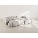 Yulin - Canapé D'Angle Convertible Avec Coffre - 4 Places - Tissu Bouclette - Gris Clair
