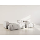 Yulin - Canapé D'Angle Convertible Avec Coffre - 4 Places - Tissu Bouclette - Gris Clair