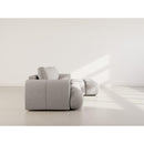 Yulin - Canapé D'Angle Convertible Avec Coffre - 4 Places - Tissu Bouclette - Gris Clair