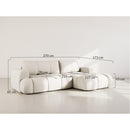 Yulin - Canapé D'Angle Convertible Avec Coffre - 4 Places - Tissu Bouclette - Gris Clair
