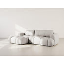 Yulin - Canapé D'Angle Convertible Avec Coffre - 4 Places - Tissu Bouclette - Gris Clair
