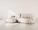 Yulin - Canapé D'Angle Convertible Avec Coffre - 4 Places - Tissu Bouclette - Beige