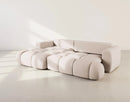 Yulin - Canapé D'Angle Convertible Avec Coffre - 4 Places - Tissu Bouclette - Beige