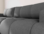 Yulin - Canapé D'Angle Convertible Avec Coffre - 4 Places - Tissu Bouclette - Gris Foncé