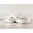 Yulin - Canapé D'Angle Convertible Avec Coffre - 4 Places - Tissu Bouclette - Gris Clair