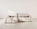 Yulin - Canapé D'Angle Convertible Avec Coffre - 4 Places - Tissu Bouclette - Beige