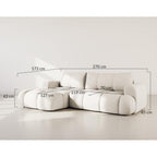 Yulin - Canapé D'Angle Convertible Avec Coffre - 4 Places - Tissu Bouclette - Gris Foncé