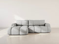 Yulin - 4-Seater Corner Sofa Bed with Storage - Bouclé Fabric - Light Grey