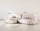 Yulin - Canapé D'Angle Convertible Avec Coffre - 4 Places - Tissu Bouclette - Beige