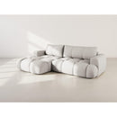 Yulin - Canapé D'Angle Convertible Avec Coffre - 4 Places - Tissu Bouclette - Gris Clair