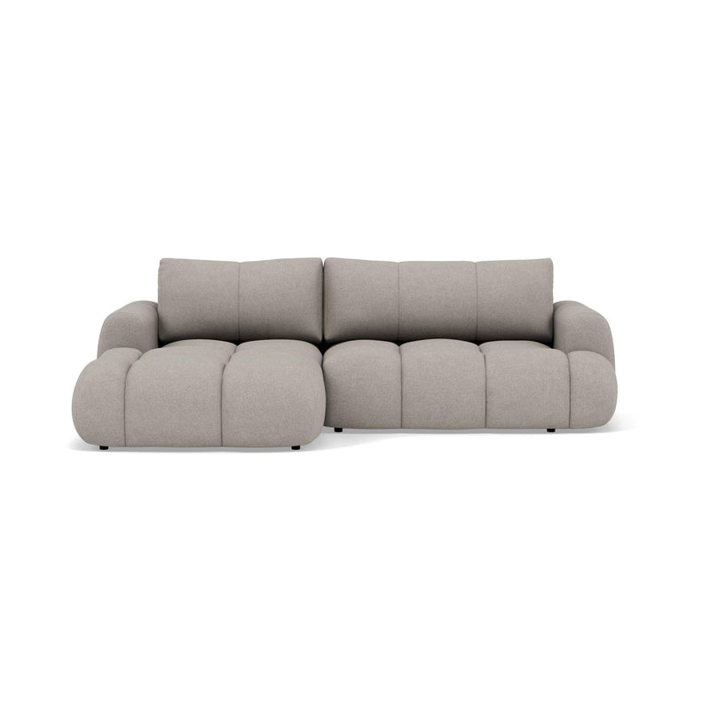 Yulin - Canapé D'Angle Convertible Avec Coffre - 4 Places - Tissu Bouclette - Gris Clair