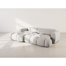 Yulin - Canapé D'Angle Convertible Avec Coffre - 4 Places - Tissu Bouclette - Gris Clair