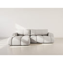 Yulin - Canapé D'Angle Convertible Avec Coffre - 4 Places - Tissu Bouclette - Gris Clair