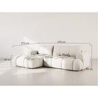 Yulin - Canapé D'Angle Convertible Avec Coffre - 4 Places - Tissu Bouclette - Gris Foncé