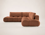 Yulin - L-Shaped 5-Seater Sofa Bed with Storage - Bouclé Fabric - Rust