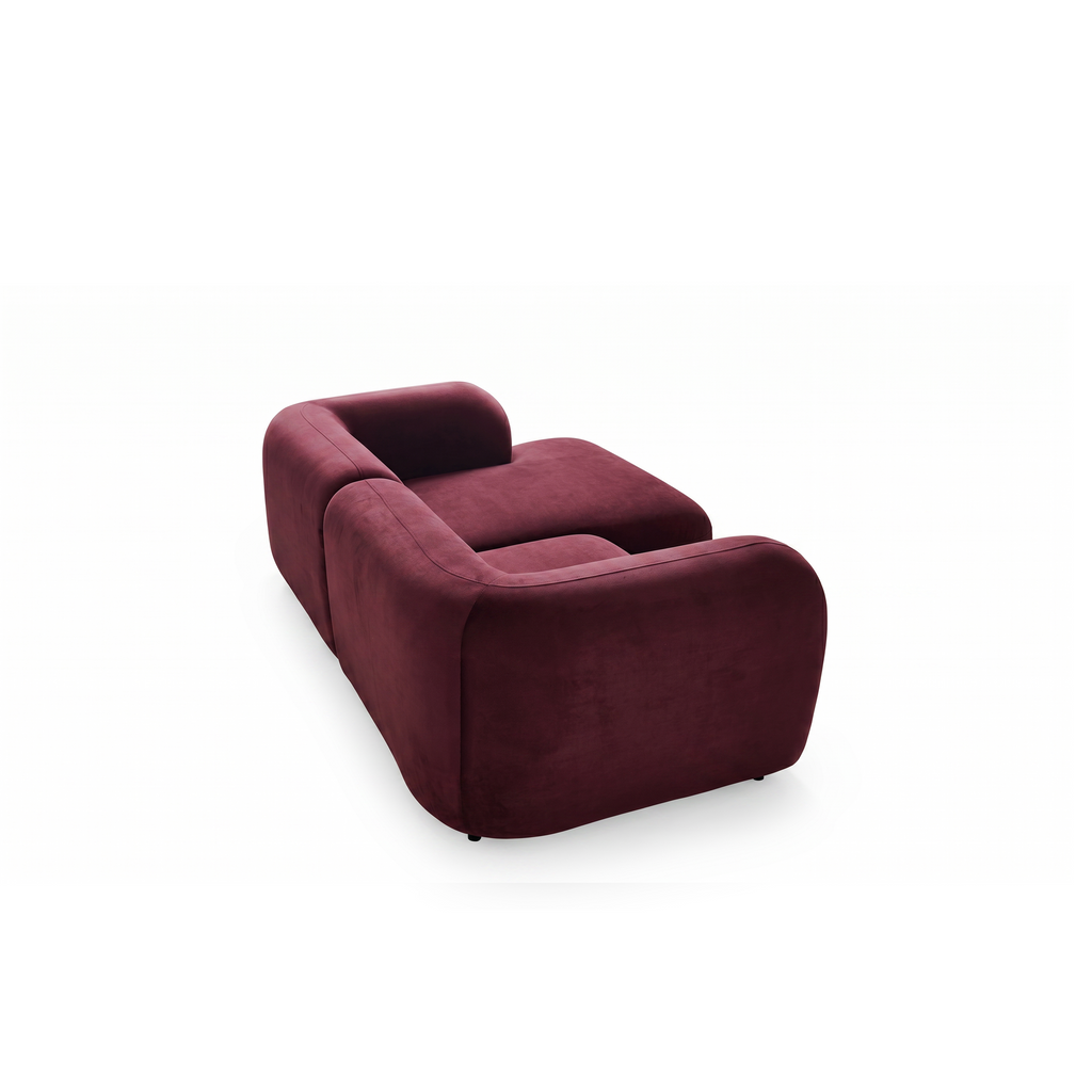 Yumi - Canapé d'angle compact - Velours