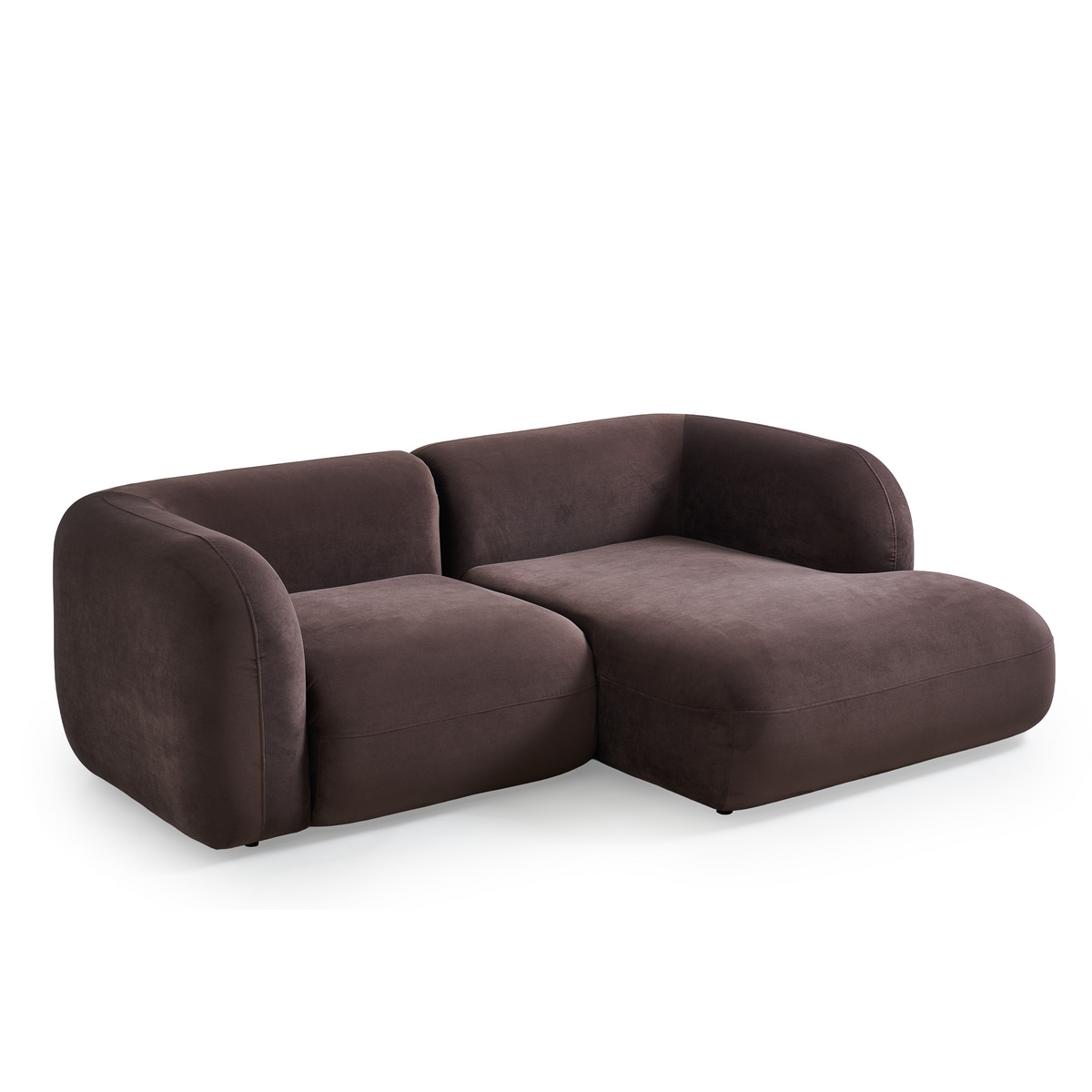 Yumi - Canapé d'angle compact - Velours