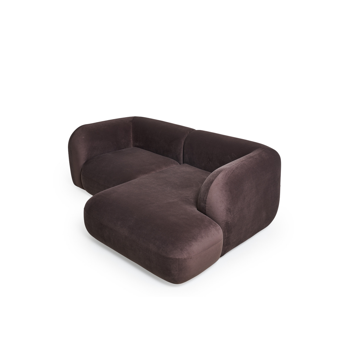 Yumi - Canapé d'angle compact - Velours