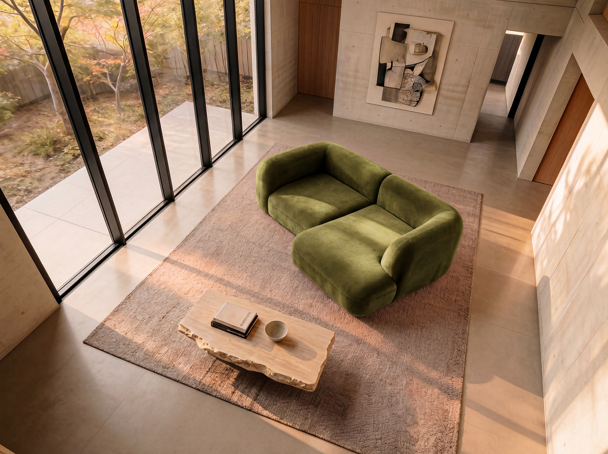 Yumi - Canapé d'angle compact - Velours