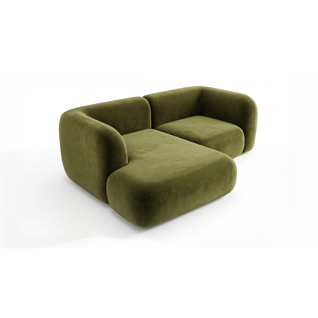 Yumi - Canapé d'angle compact - Velours