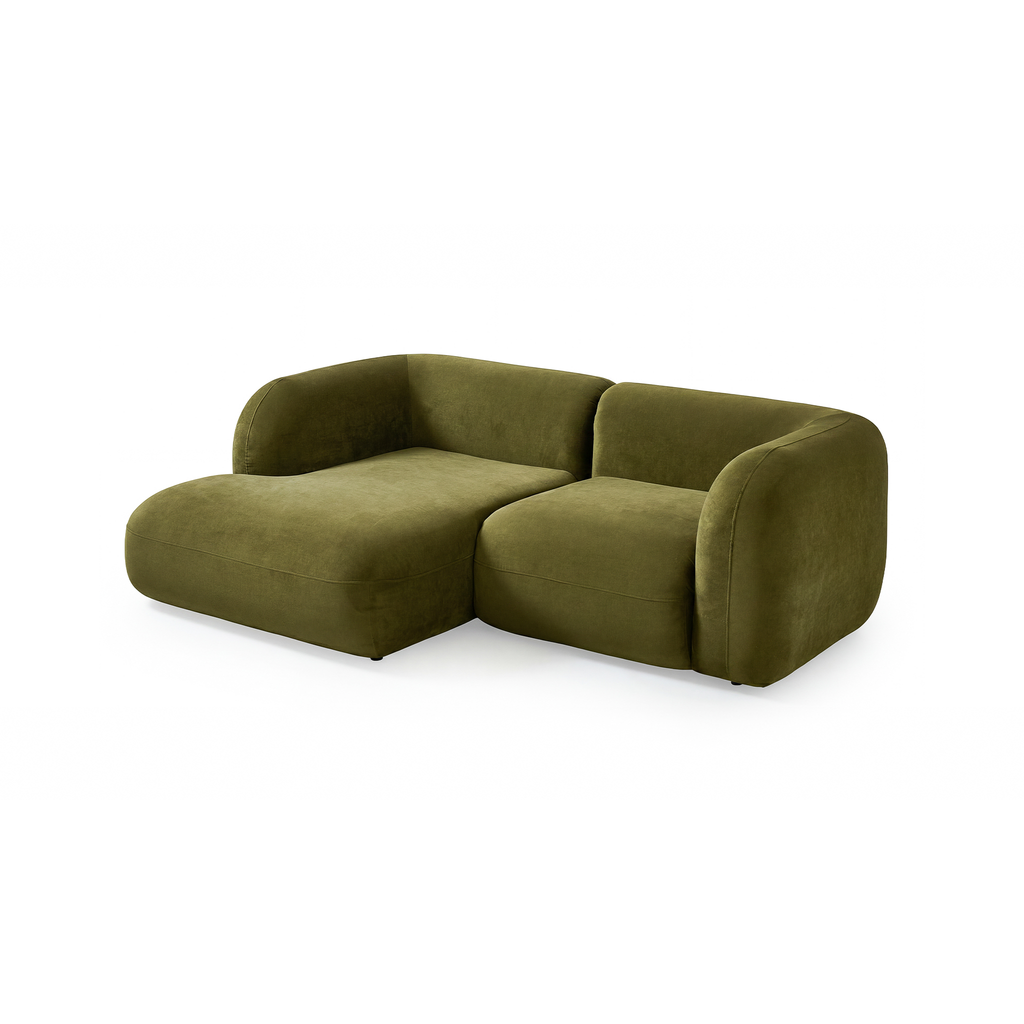 Yumi - Canapé d'angle compact - Velours