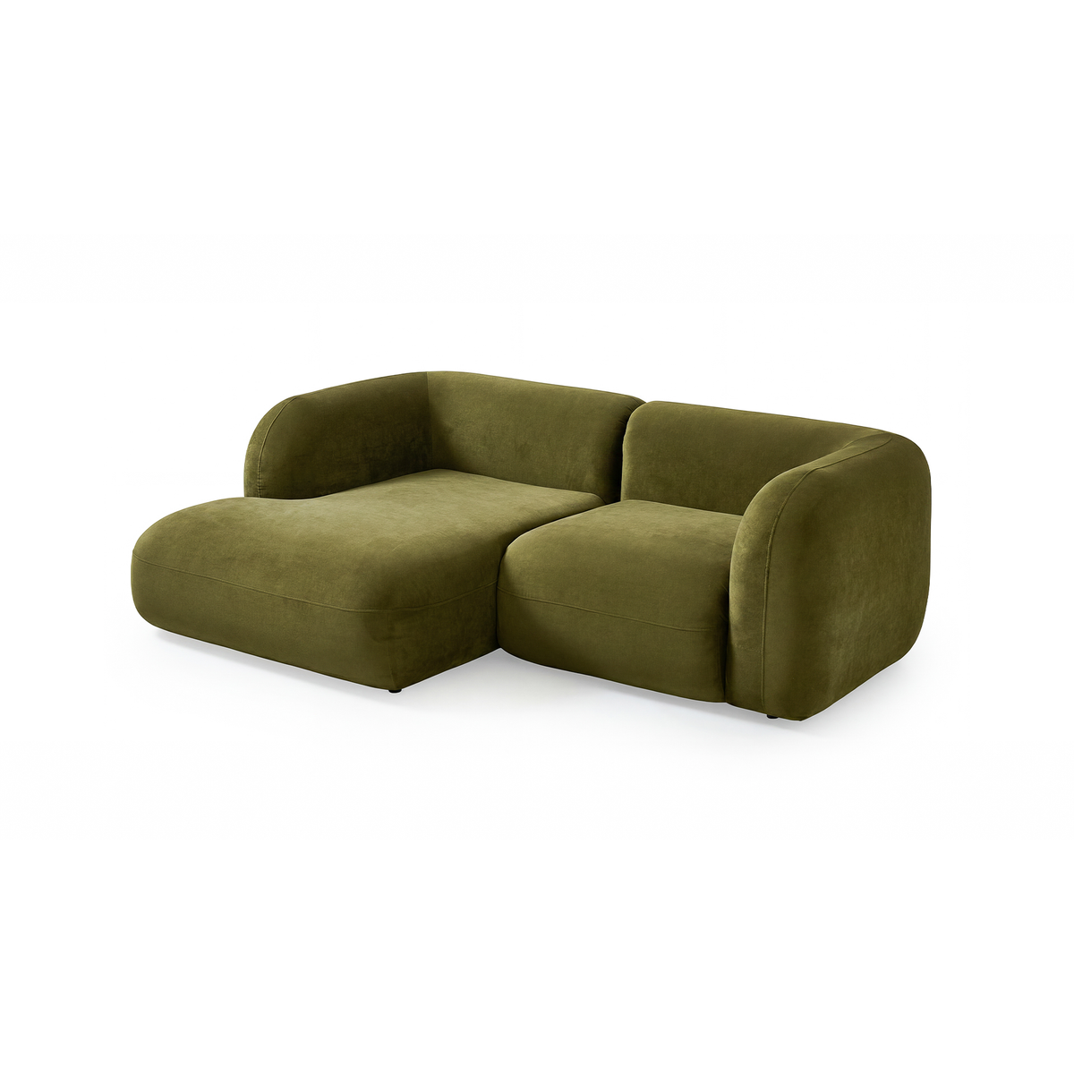 Yumi - Canapé d'angle compact - Velours