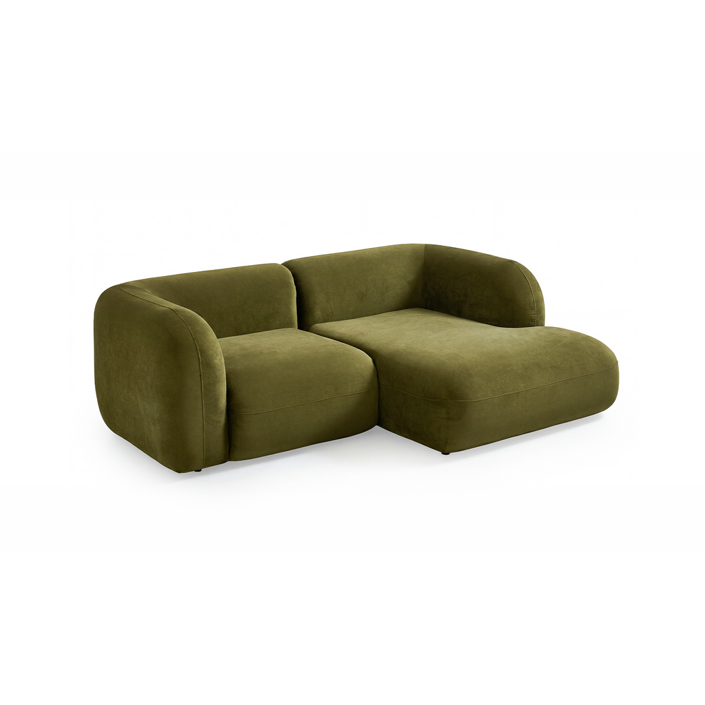 Yumi - Canapé d'angle compact - Velours