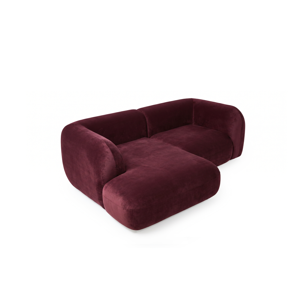 Yumi - Canapé d'angle compact - Velours