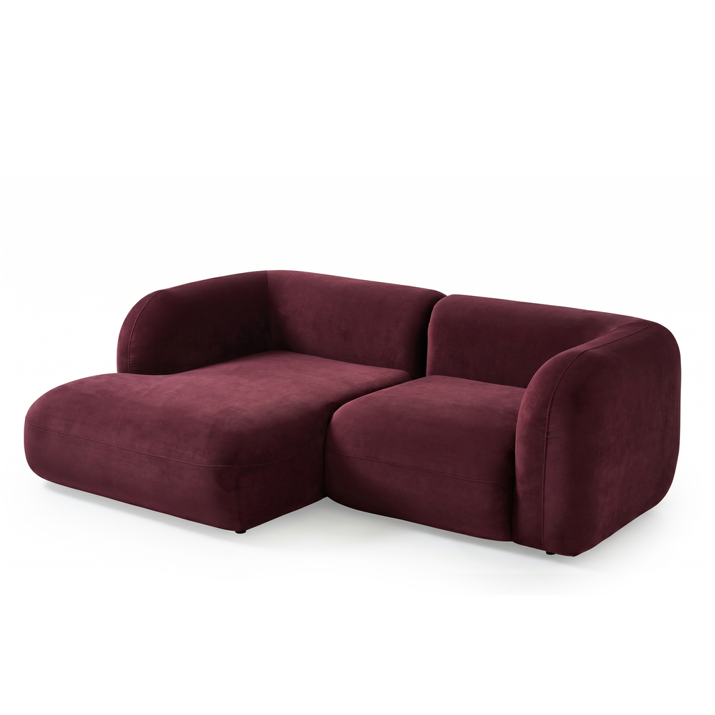 Yumi - Canapé d'angle compact - Velours